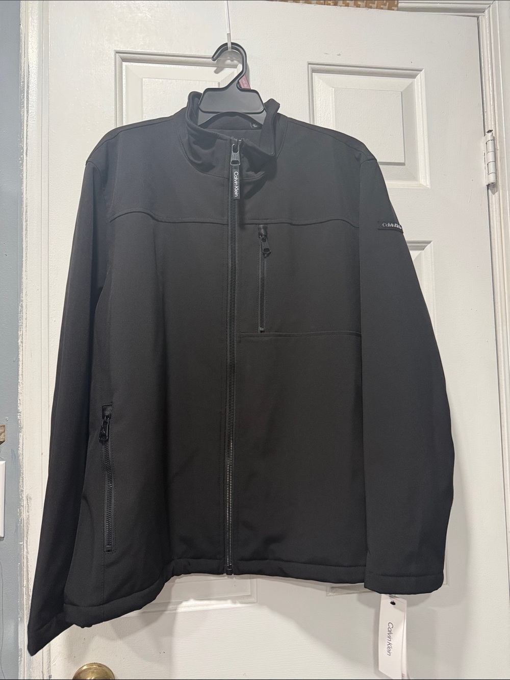 Calvin Klein Men’s Black Softshell Performance Jacket - Full Zip